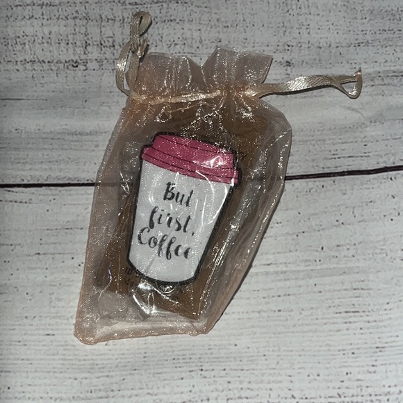 NEW But First Coffee Badge Reel, New - Picture 3 of 3